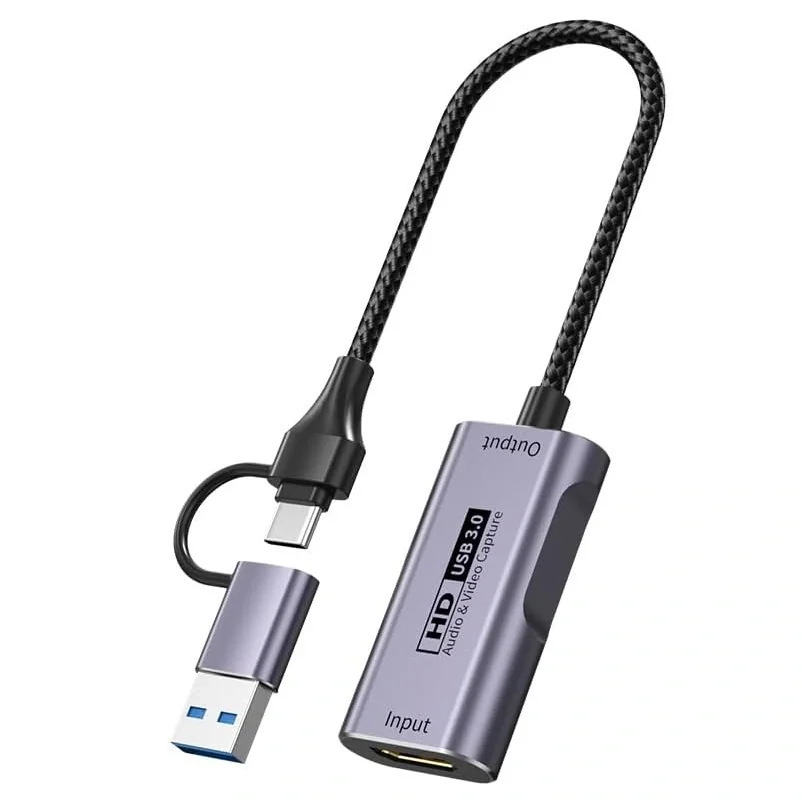 HAING HI-3004-TECH USB-C and USB-A 3.0 HDMI Capture Card 4K 30Hz