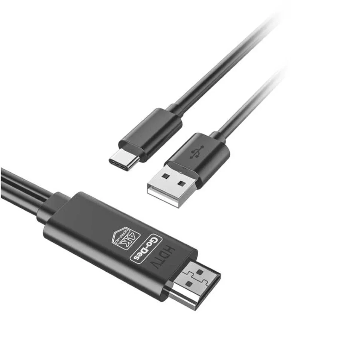 GO-DES GD-HM817 USB-C to HDMI 4K UHD Cable, 1.8m - Black