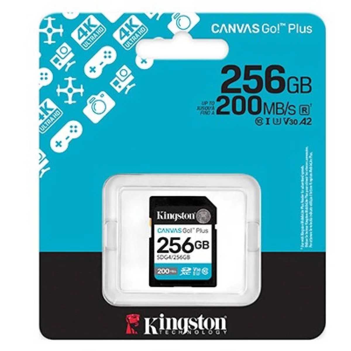 Kingston Canvas Go! Plus SD Memory Card 256GB, 200MB/s Read, 160MB/s Write - Thumbnail 4