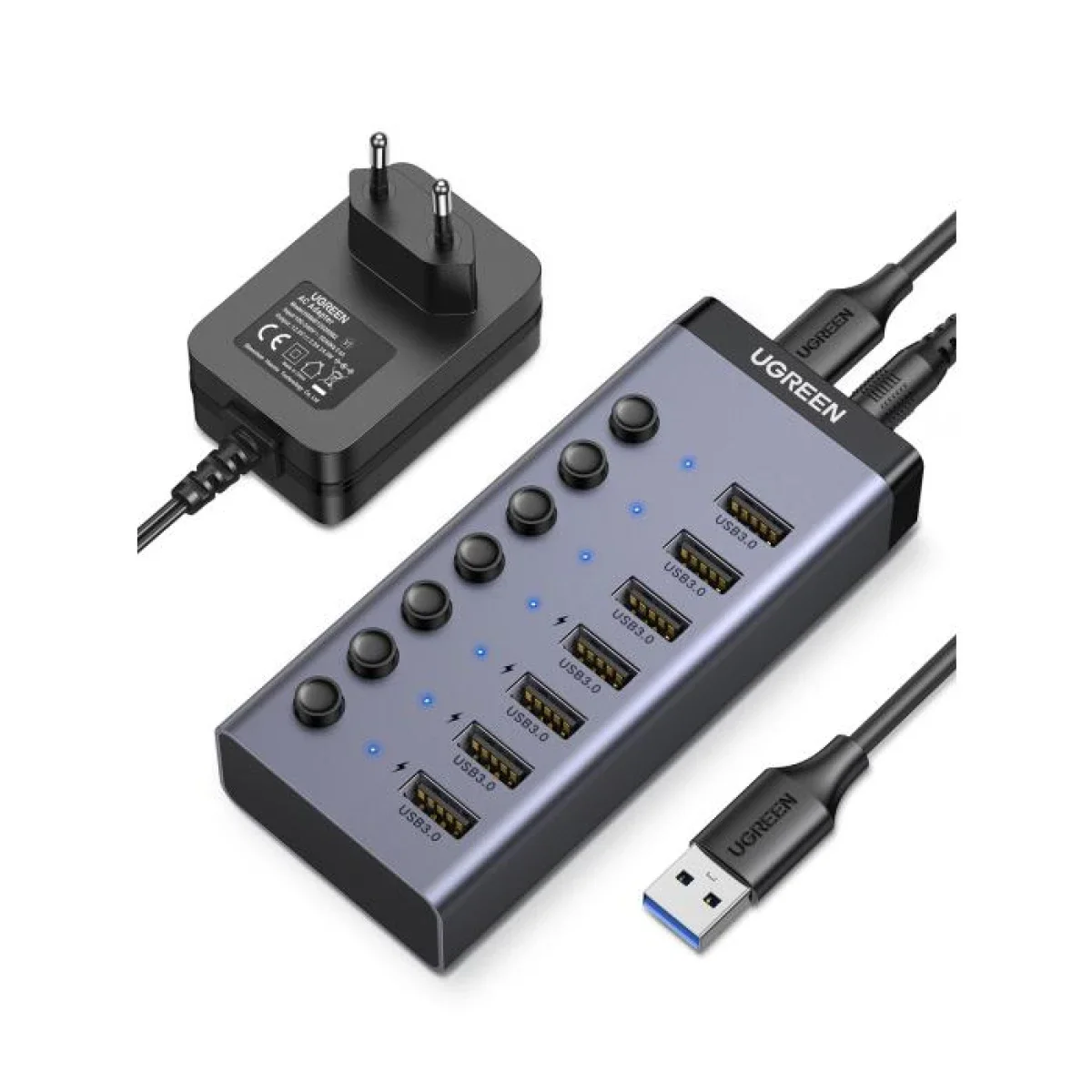 موزع USB Ugreen من USB-C إلى 7 منافذ USB-A 3.0