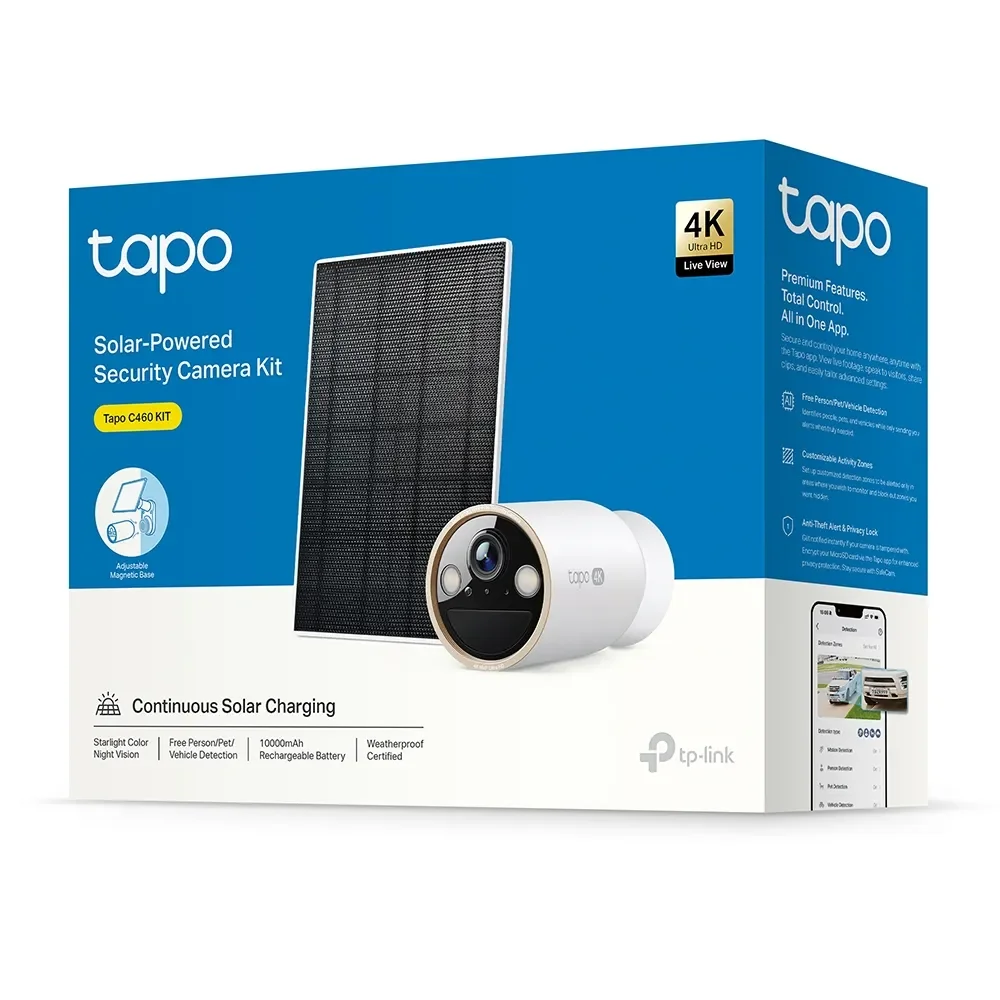 TP-LINK Tapo C460 Kit 4K 4MP Solar-Powered Security Camera Kit - Thumbnail 2