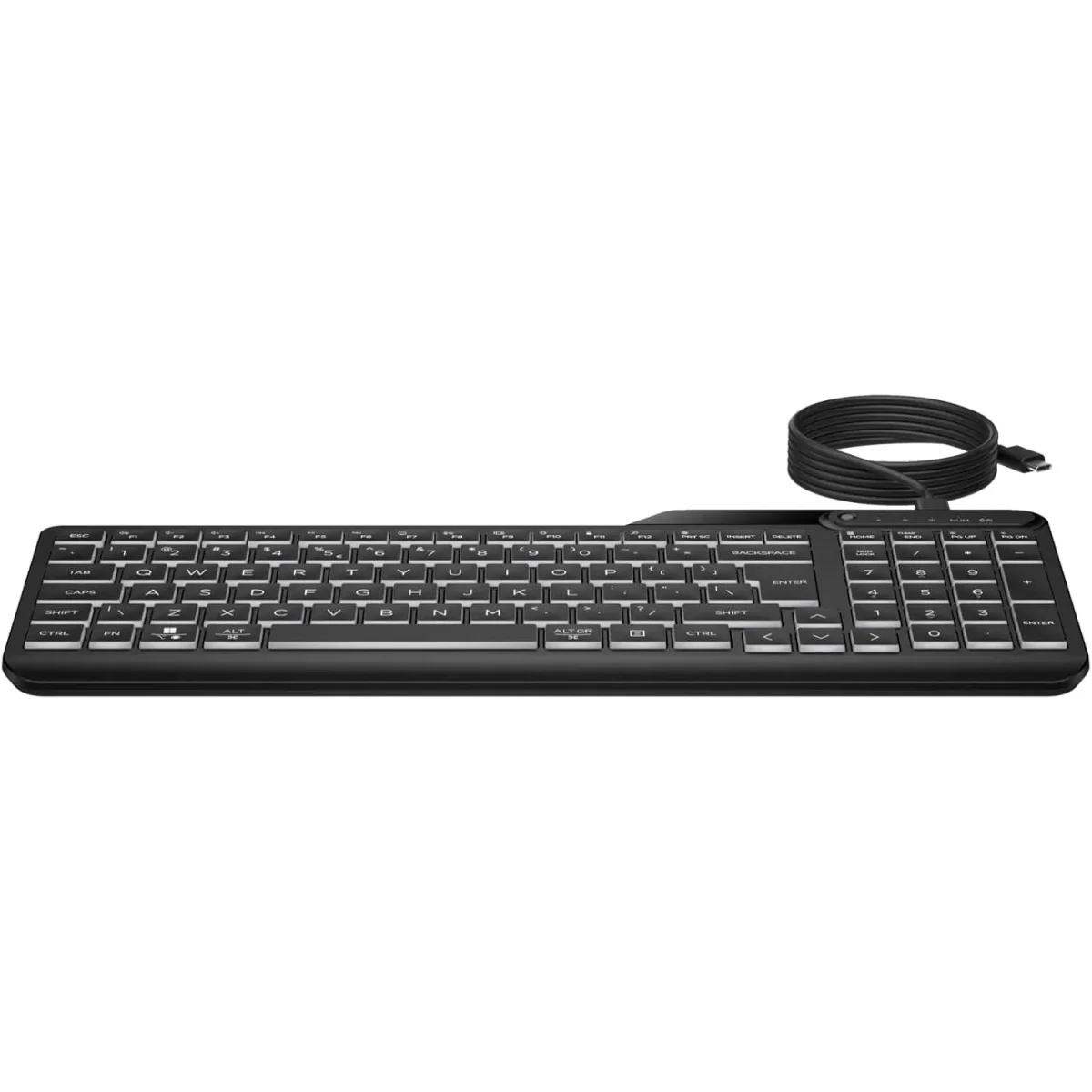 HP 405 Multi-Device Backlit Wired Keyboard with Numpad - Black - Image 3