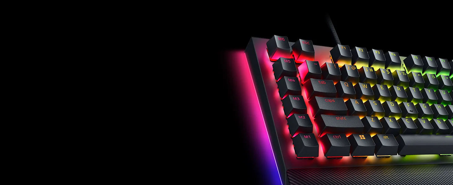 كيبورد ألعاب Razer BlackWidow V4 ميكانيكي بسويتشات خضراء - أسود - Thumbnail 14