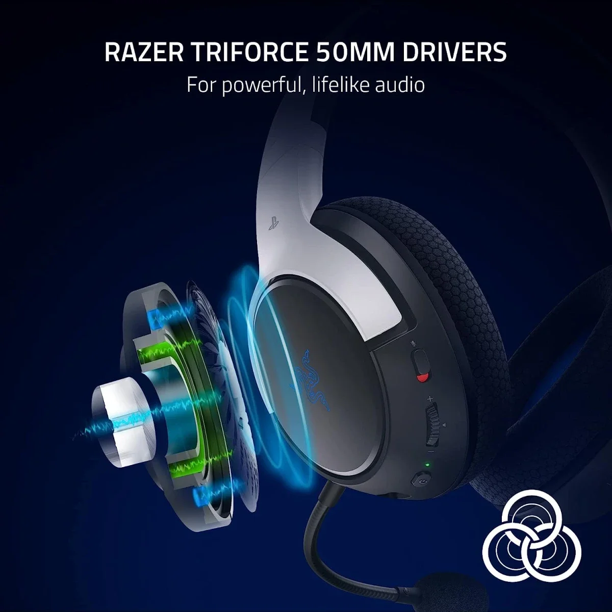سماعة ألعاب Razer Kaira HyperSpeed لاسلكية مع بلوتوث ومحركات 50 مم وبطارية 30 ساعة - Thumbnail 4