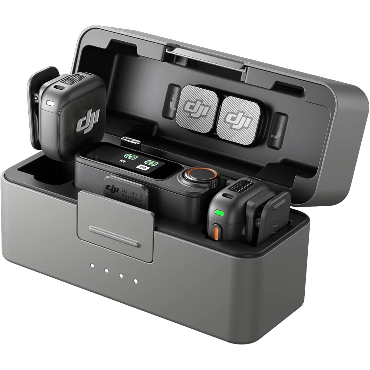 ميكروفون لاسلكي DJI Mic 3 مع 2 مرسل و1 مستقبل وعلبة شحن