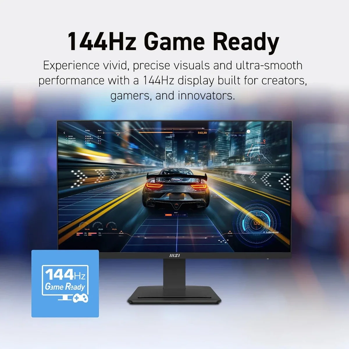 MSI 24-inch IPS Full HD Monitor, 144Hz, 1ms, FreeSync, HDMI, USB-C 15W PD, VESA, Tilt, Speakers, 4-Side Slim Bezel, Black – PRO MP242 E14C - Image 3