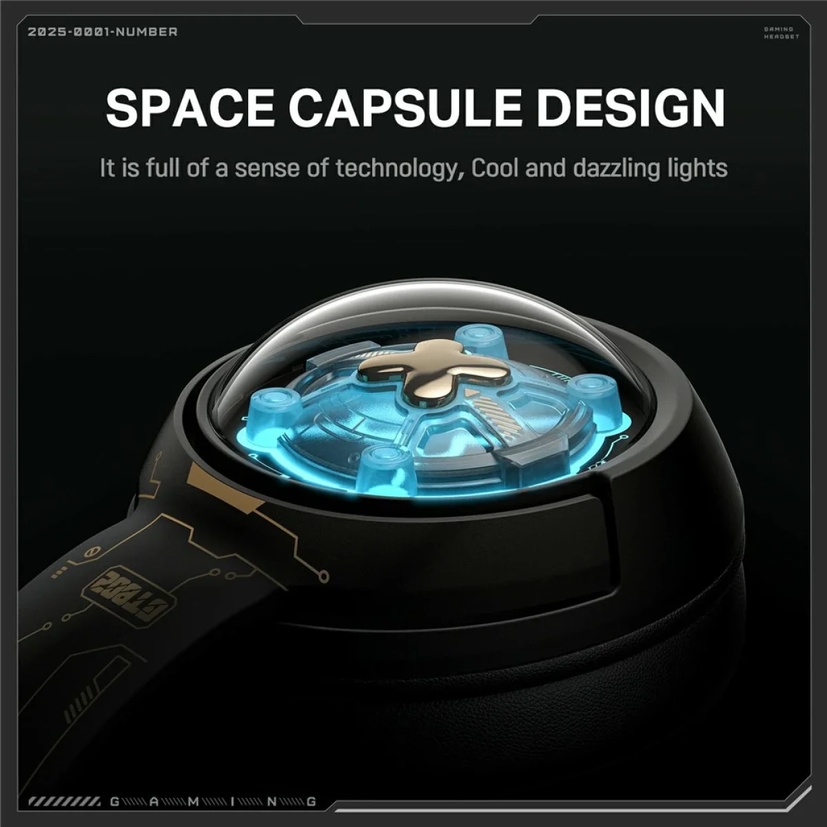 ONIKUMA GT802 Triple-Mode Wireless Gaming Headset with RGB Light, 60-Hour Battery - Black - Image 5