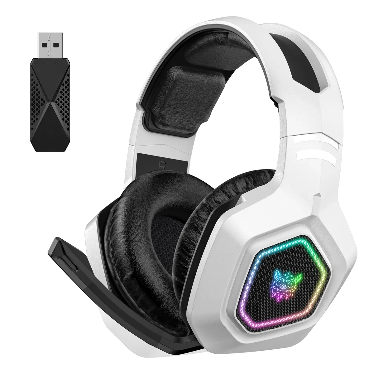 ONIKUMA B100 Tri-Mode Wireless Gaming Headset with Noise-Cancelling Mic, White - Image 5