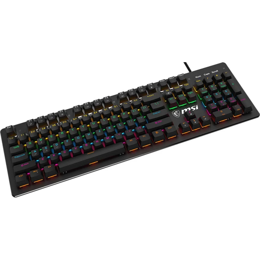 MSI Forge GK300 US Mechanical Keyboard, Blue Switches, Black - Thumbnail 3