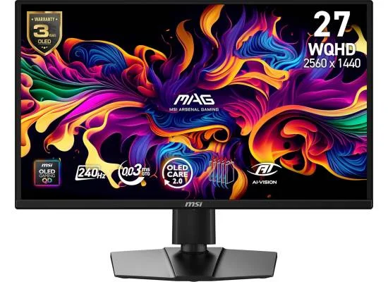 MSI 27-inch WQHD 2K Gaming Monitor, 240Hz, 0.03ms, HDR400, G-SYNC/FreeSync, USB-C 15W PD, Wide Color Gamut – MAG 272QP QD-OLED X24 - Image 9