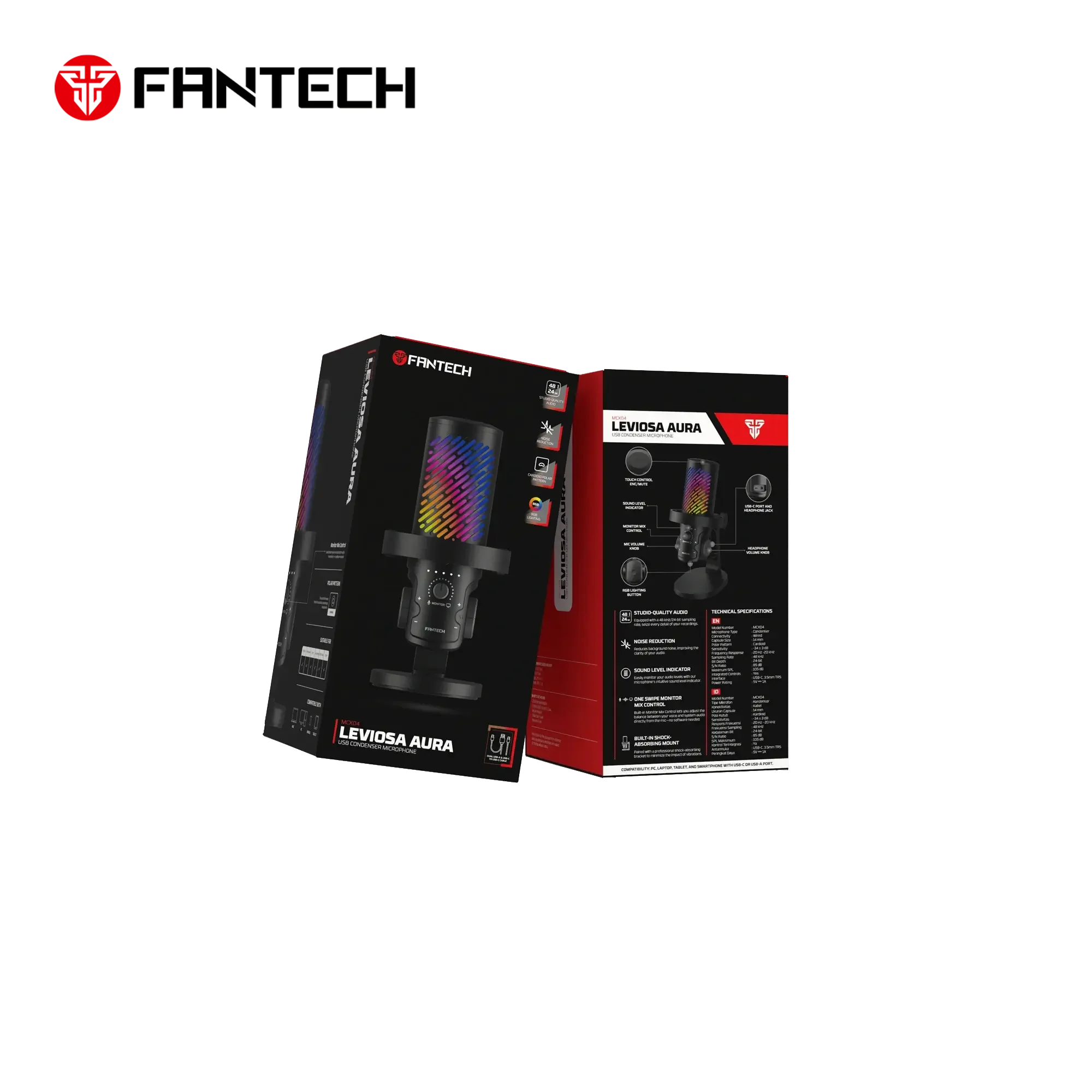 Fantech MCX04 LEVIOSA AURA USB Condenser Microphone - Thumbnail 4
