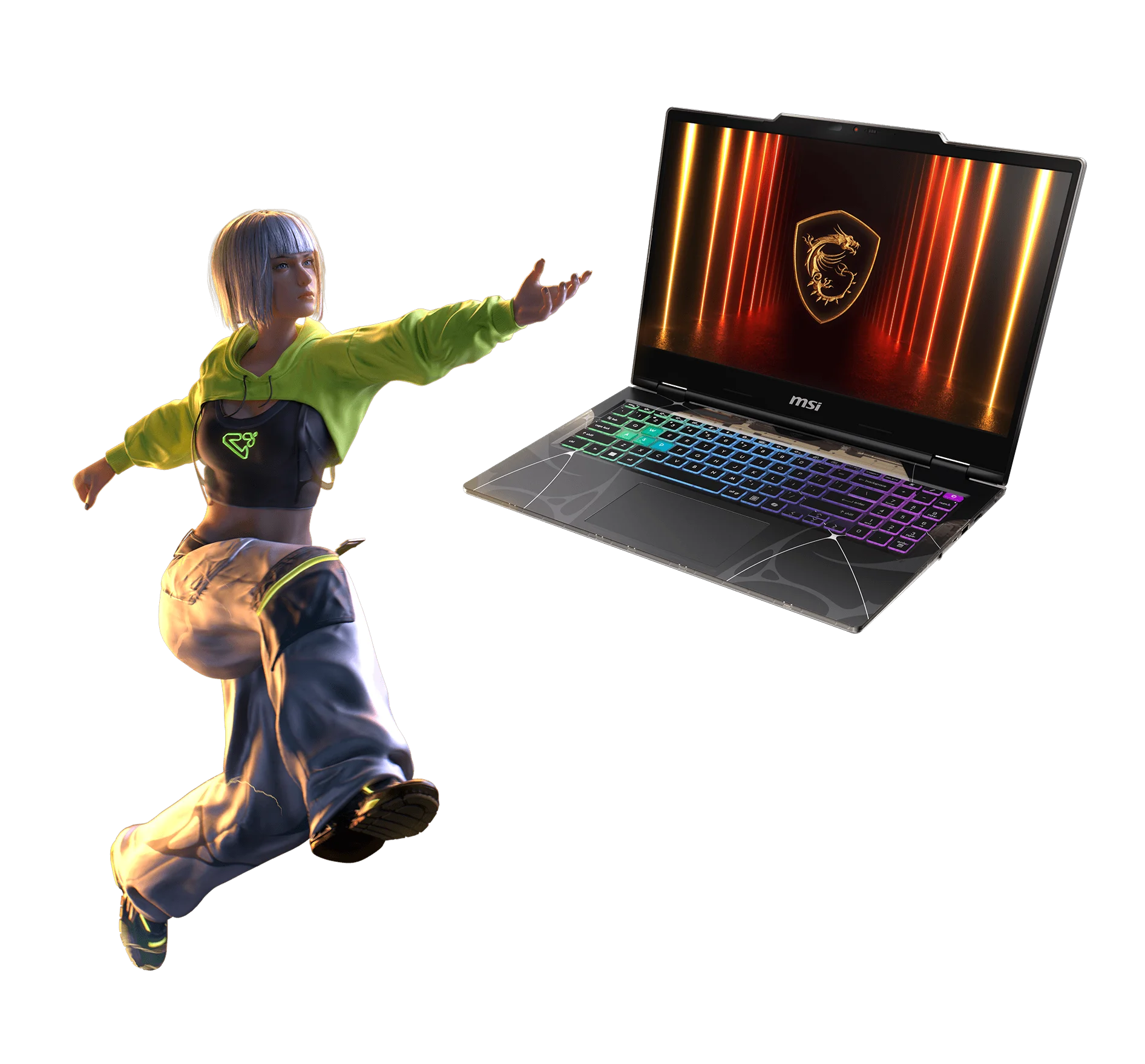MSI Cyborg 15 (2025) B2RWFKG Gaming Laptop 15.6-Inch FHD IPS 144Hz Intel Core 7 240H RTX 5060 16GB RAM 512GB SSD Translucent Black - Image 9