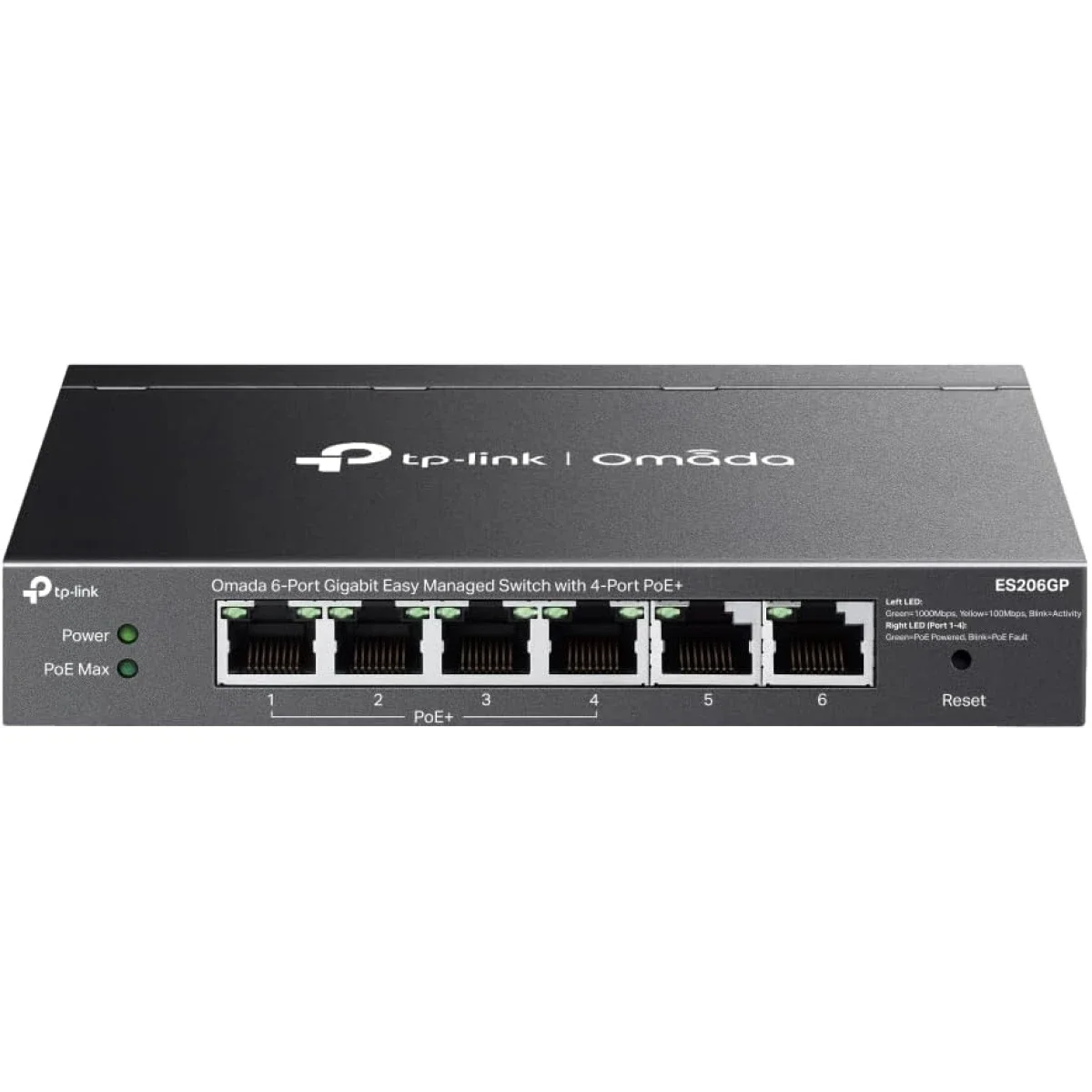 TP-LINK Omada ES206GP 6-Port Gigabit Easy Managed Switch with 4-Port PoE+ 65W - Image 1