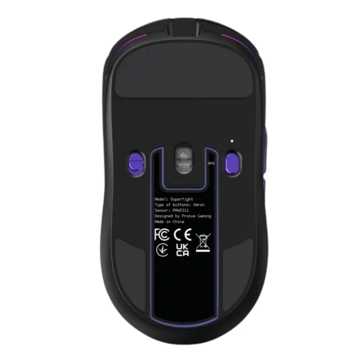 Proove GMSW00102001 Gaming Superfight Wired Gaming Mouse 12000 DPI Black/Purple - Thumbnail 2