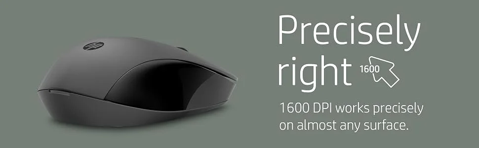 HP 150 Wireless Mouse, 1600 DPI Optical Sensor, Black - Thumbnail 9