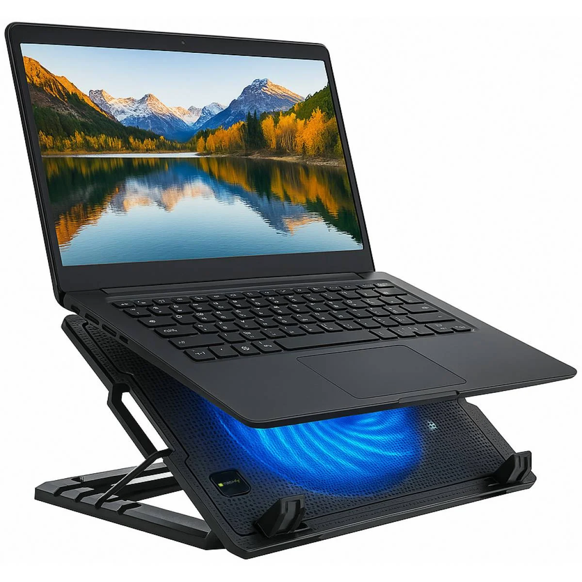 ICOOL CP12TY Laptop Cooling Stand with 140mm Blue LED Fan, 5 Height Levels and Dual USB Ports for 13–17.3 Inch Laptops - Image 5