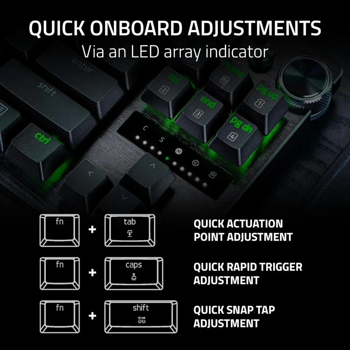 Razer Huntsman V3 Pro 8KHz Esports Gaming Keyboard with Gen-2 Analog Optical Switches - Black - Thumbnail 12