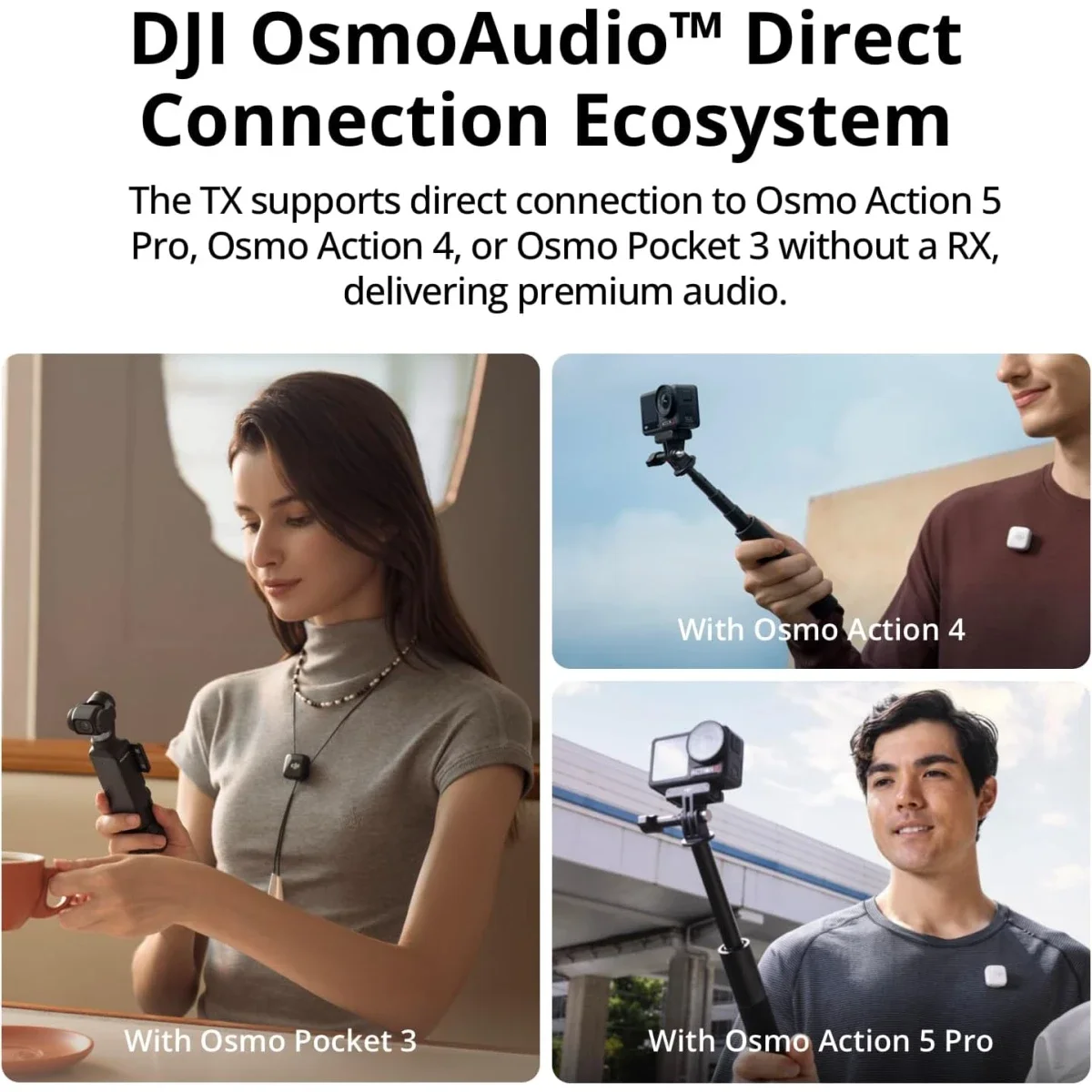 ميكروفون لافالير لاسلكي DJI Mic Mini Transmitter أسود إنفينيتي - Thumbnail 5