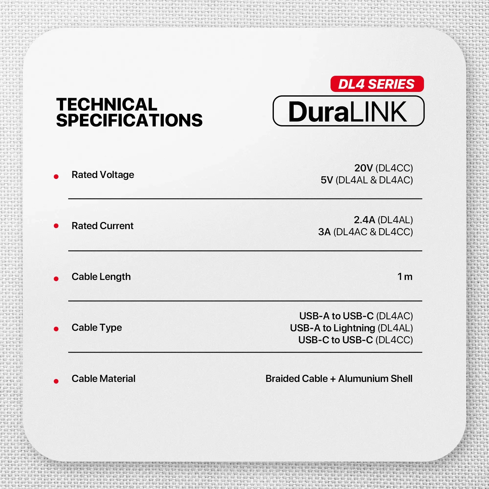 كيبل شحن ونقل بيانات Fantech DL4CC DuraLink سريع USB-C إلى USB-C بقدرة 60W - Thumbnail 5