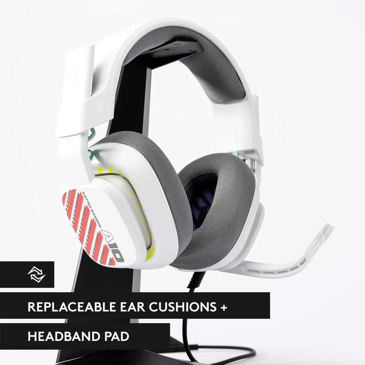 Logitech Astro A10 Gen 2 Wired Gaming Headset with 32mm Drivers - White/PS Edition - Thumbnail 6