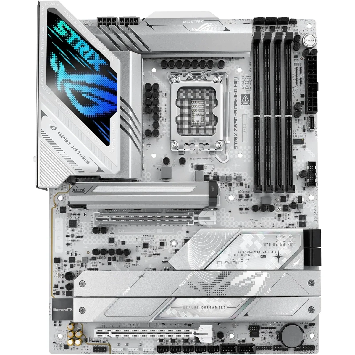 Asus ROG Strix Z890-A Gaming Wi-Fi ATX Motherboard, LGA 1851, Z890, 4x DDR5 Slots, Up to 192GB, Wi-Fi 7, Bluetooth 5.4, PCIe 5.0 x16, 5x M.2, White - Image 8