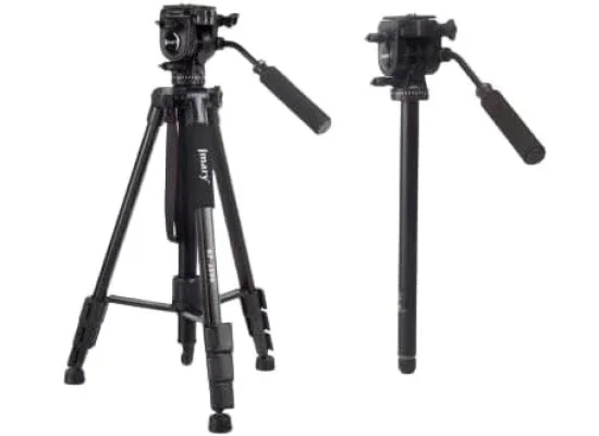 Jmary KP-2599 Professional Aluminum Tripod and Monopod for DSLR Cameras & Smartphones - Black - Thumbnail 10