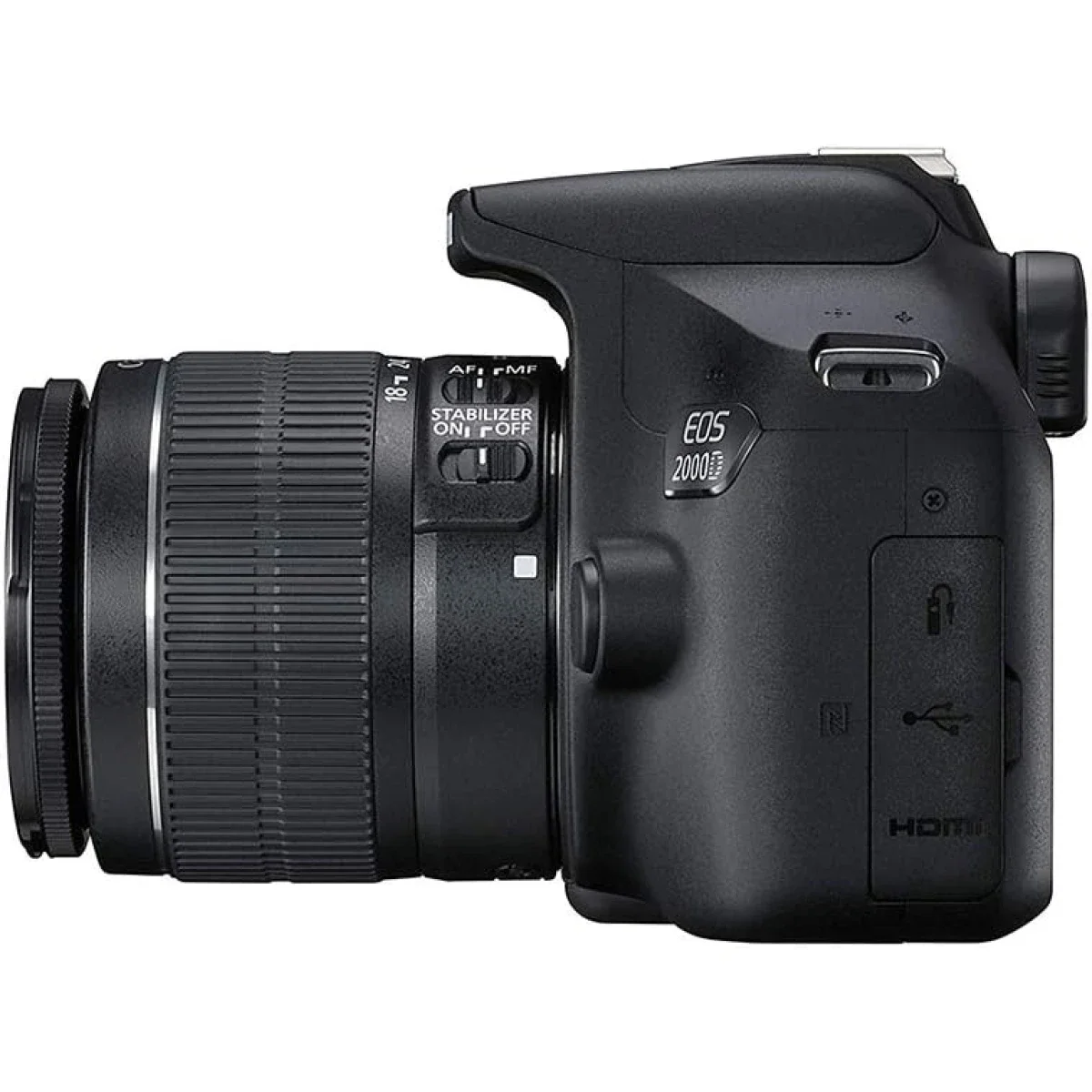 كاميرا Canon EOS 2000D DSLR بدقة 24.2 MP مع عدسة EF-S 18-55 مم IS II - أسود - Image 5