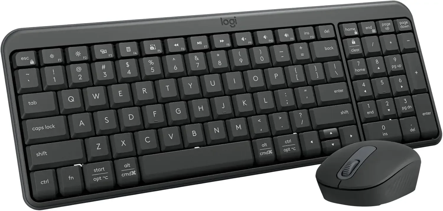 طقم ماوس ولوحة مفاتيح Logitech MK250 مدمج بلوتوث ولاسلكي لون Graphite - Image 1