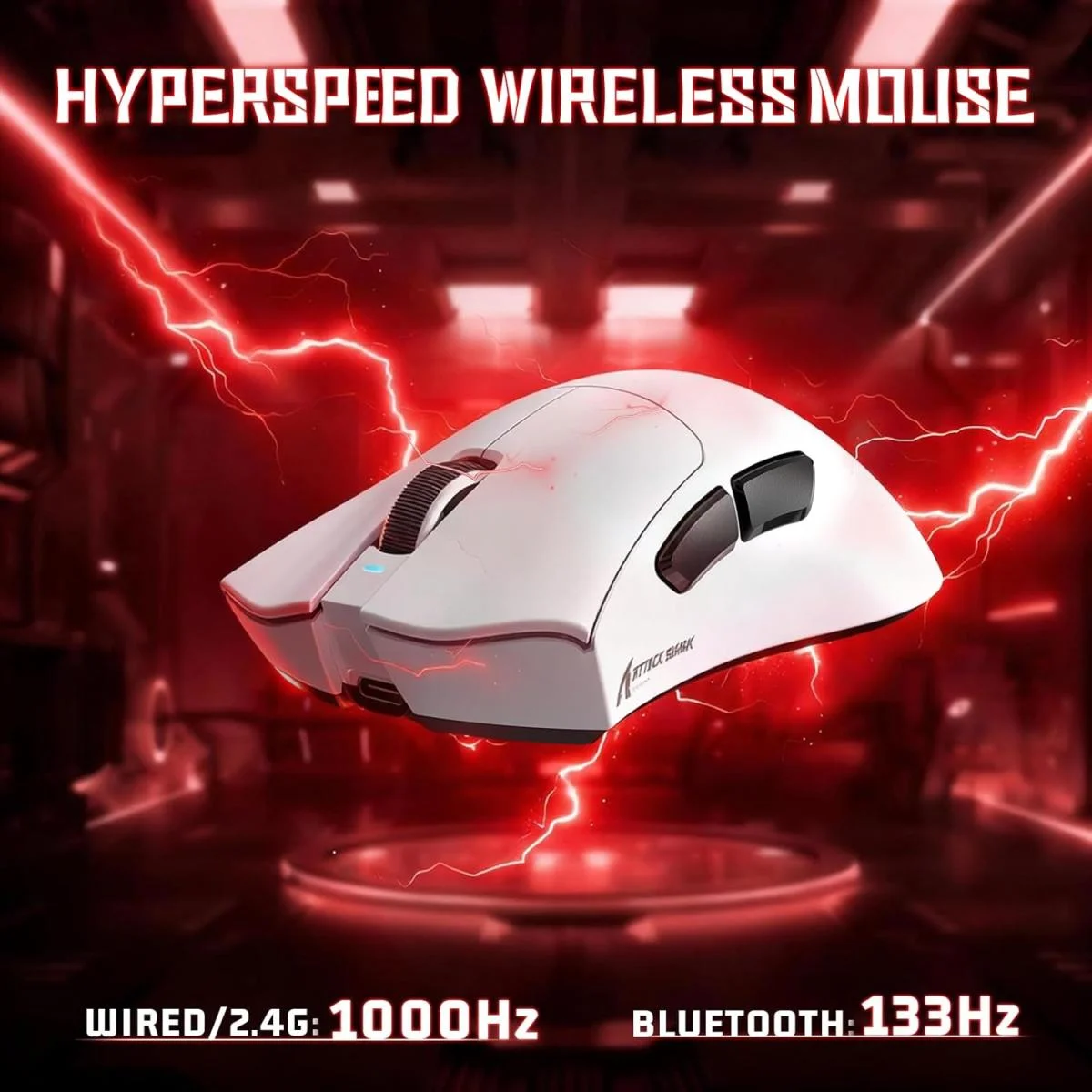 ماوس ألعاب لاسلكي ATTACK SHARK V3 Pro بمستشعر PAW3311 ودقة 25K DPI وبطارية 500mAh أبيض - Image 3