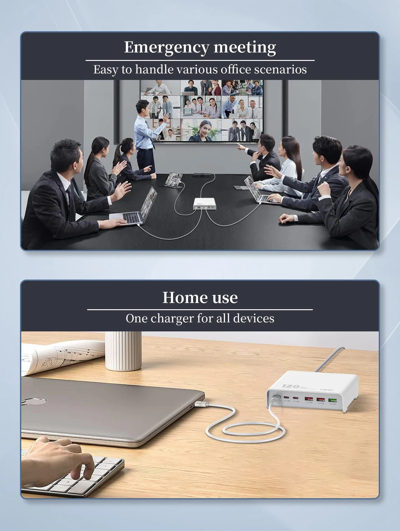 شاحن مكتبي سريع LDNIO Q605 بقدرة 120 واط و6 منافذ USB-C PD - أسود - Thumbnail 10