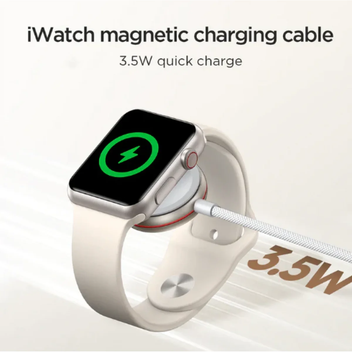 كيبل شحن مغناطيسي JOYROOM لساعة iPhone USB-C بطول 1.2 متر أبيض - Image 3