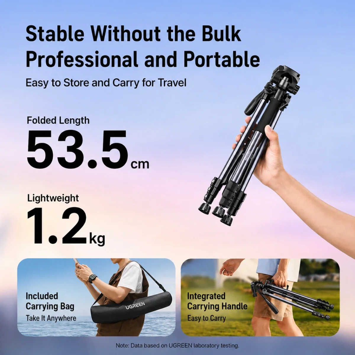 Ugreen LP661 Multifunction Professional Floor Tripod Stand 1.45 m - Image 3