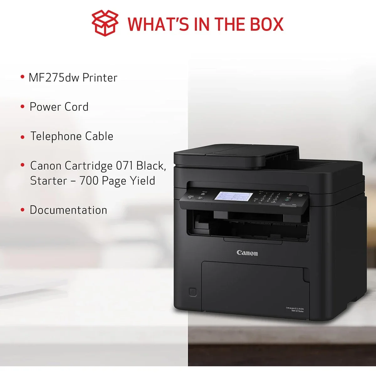 طابعة Canon i-SENSYS MF-275dw ليزر أحادية A4 لاسلكية مع طباعة على الوجهين 4 في 1 - Image 4