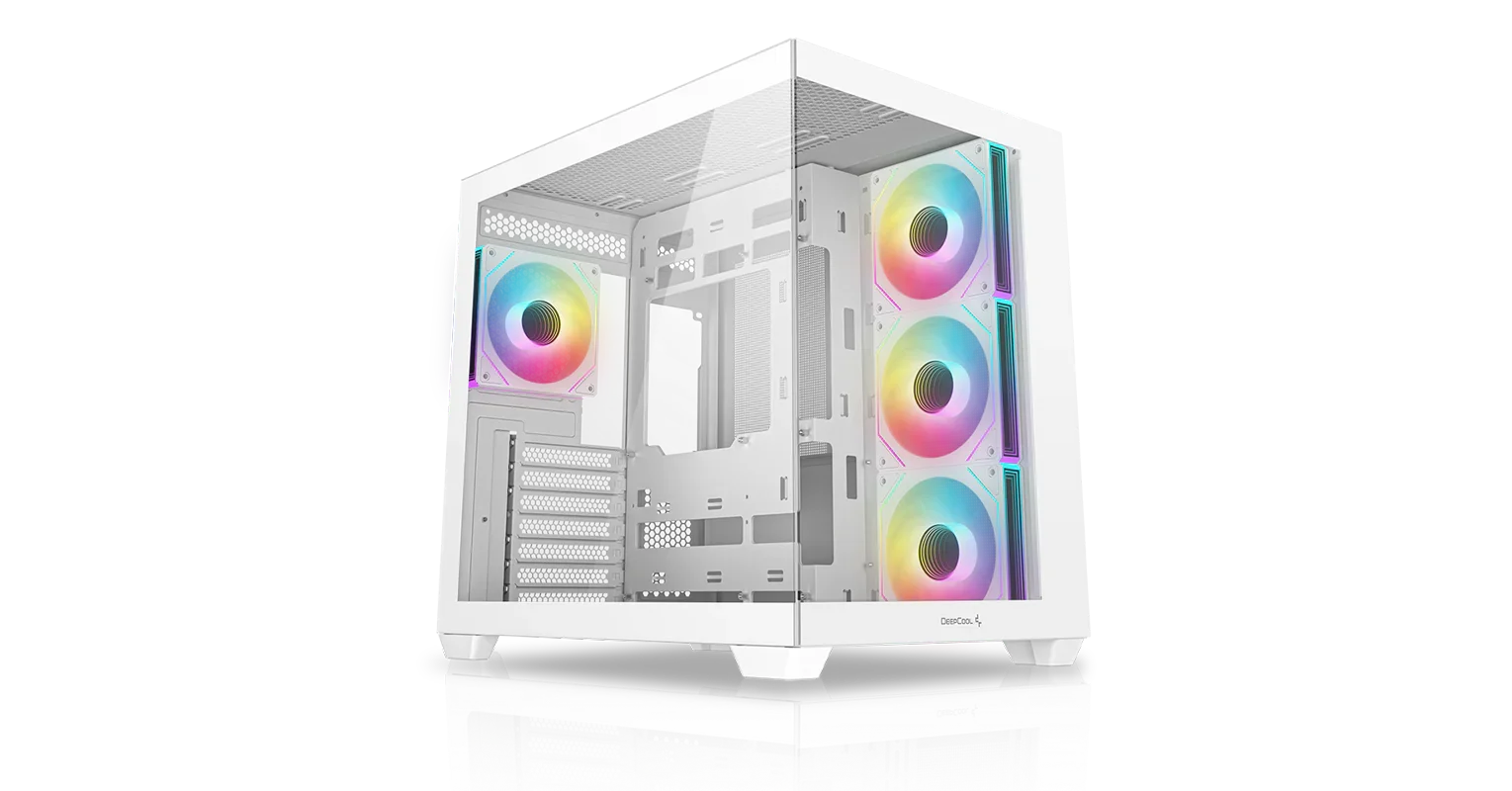 DeepCool CG530 4F White Panoramic ATX Mid-Tower Case with 4 ARGB Fans - Thumbnail 3