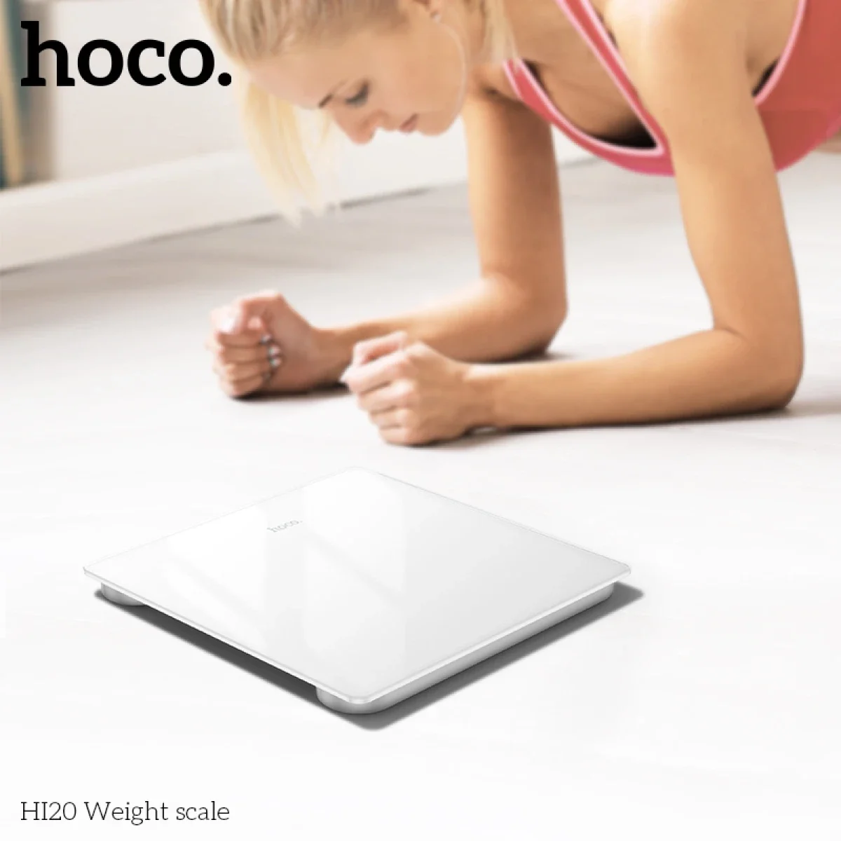 ميزان وزن إلكتروني HOCO HI20 مع شاشة LED - أبيض - Image 3