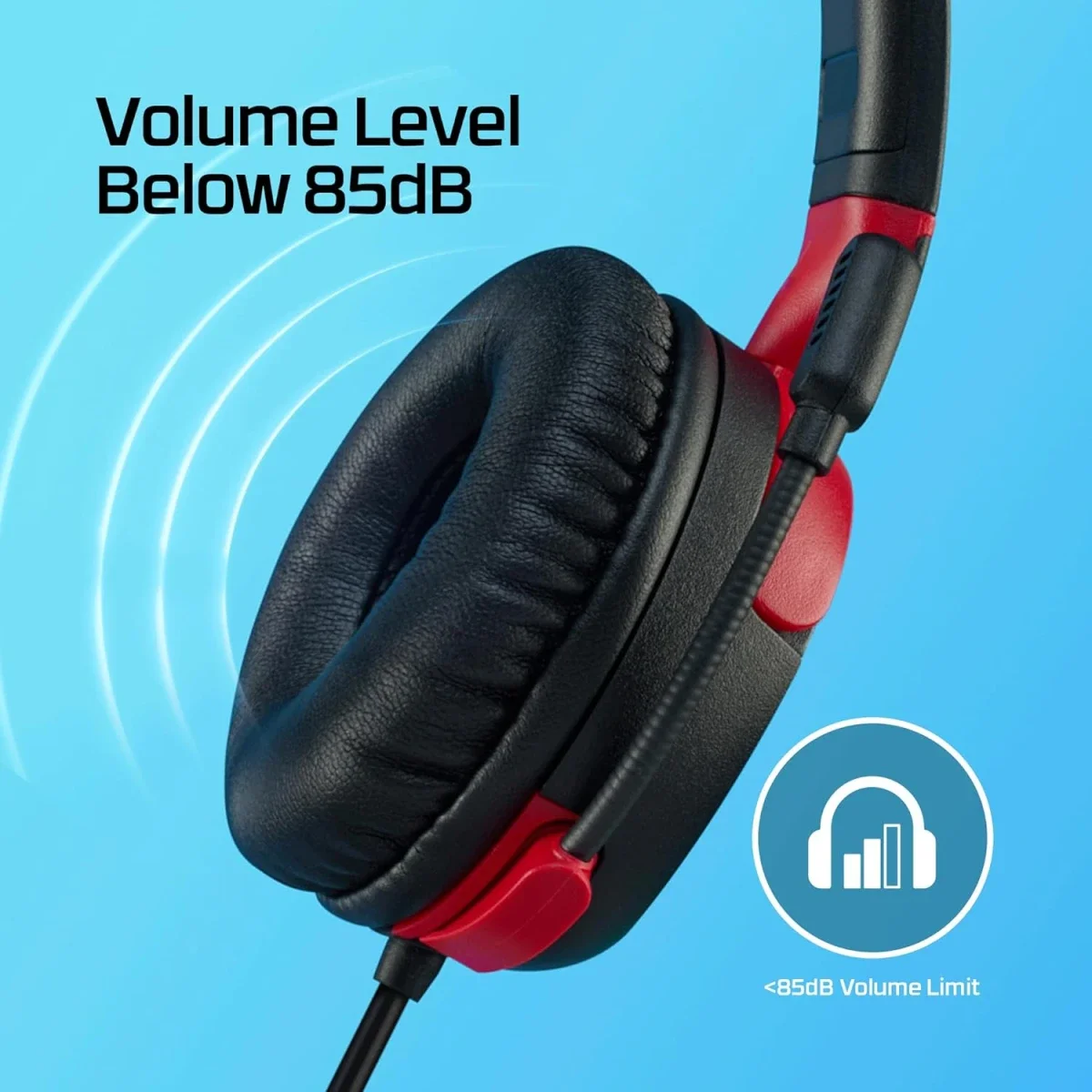 HyperX Cloud Mini Kids Wired Gaming Headset with Flip-to-Mute Mic, Multi-Color - Thumbnail 3