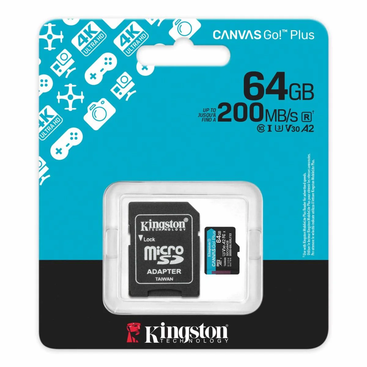 كرت ذاكرة Kingston Canvas Go! Plus microSDXC سعة 64GB بسرعة قراءة حتى 200MB/s - Image 2