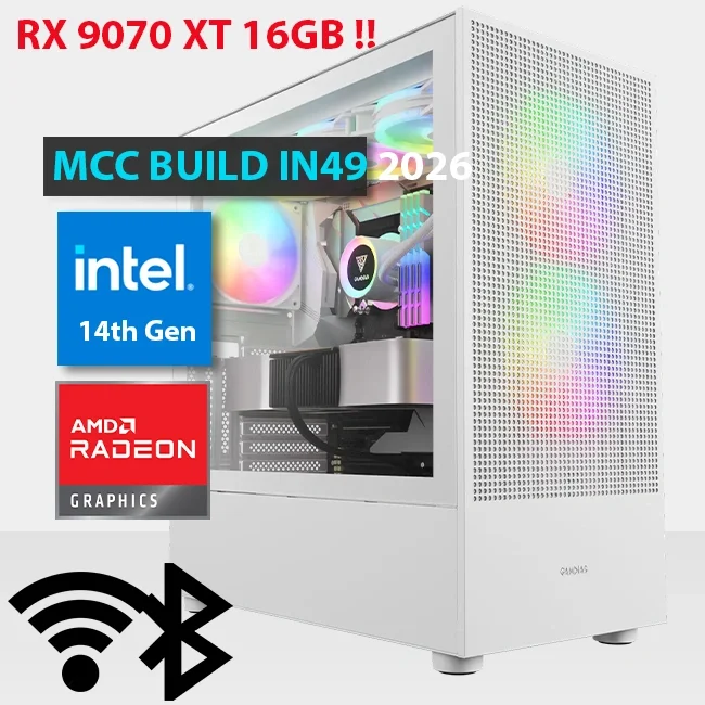 MCC IN49-26 MIDAS Gaming PC, Intel Core i7-14700KF, Radeon RX 9070 XT 16GB, 48GB RAM, 1TB SSD
