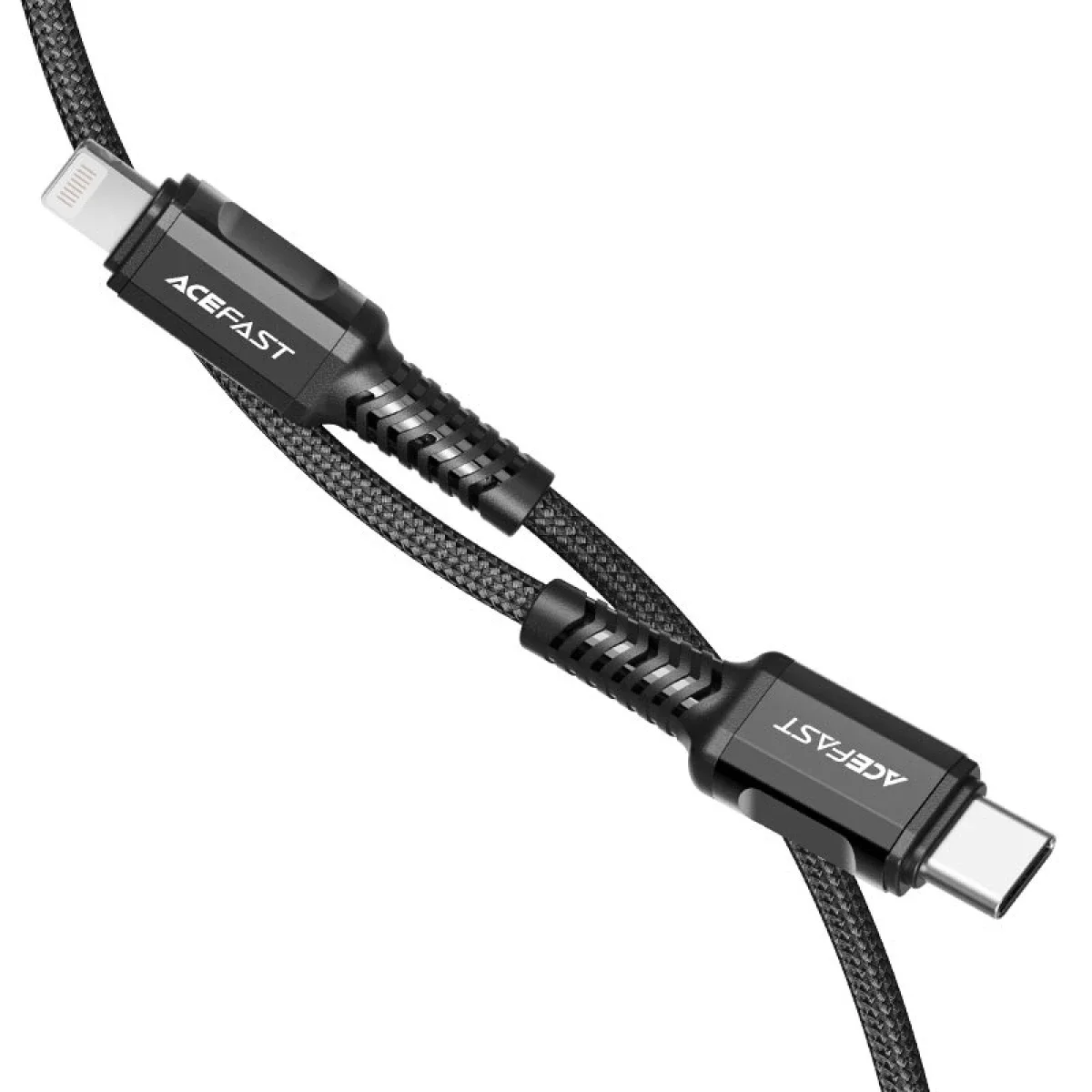 كابل شحن سريع ACEFAST C7-03 USB-C إلى USB-C مضفر بطول 1.2 متر وقدرة 100W وشاشة إضاءة - أسود - Thumbnail 3