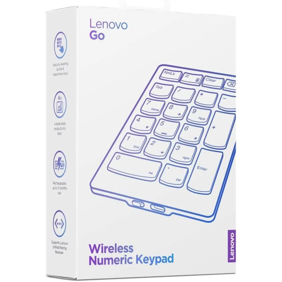 لوحة أرقام لاسلكية Lenovo Go نحيفة للغاية 13 مم قابلة للشحن - Storm Grey - Image 2
