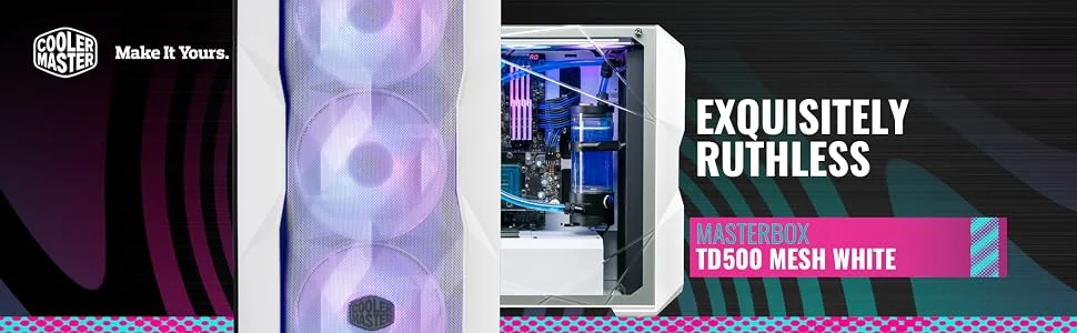 هيكل ألعاب Cooler Master MasterBox TD500 Mesh أبيض ميد تاور بإضاءة ARGB - Thumbnail 6