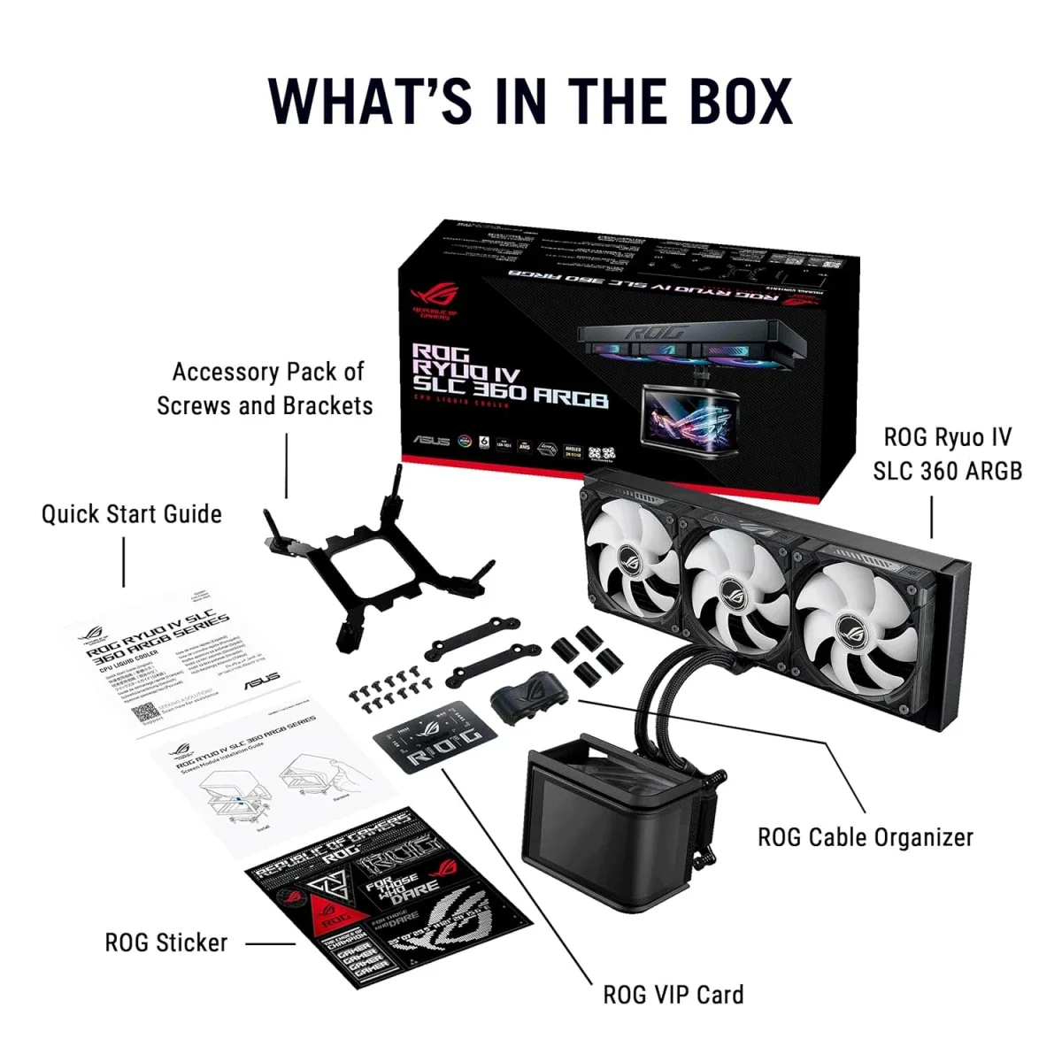 Asus ROG Ryuo IV SLC 360 ARGB Liquid CPU Cooler with 6.67-Inch AMOLED Display, 360mm Radiator, Black - Image 9