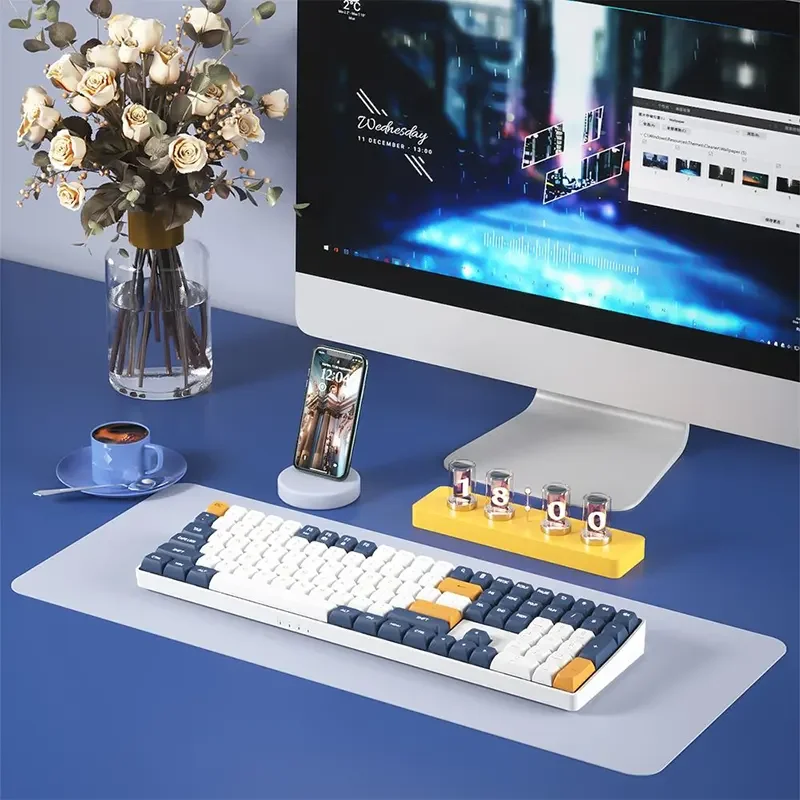 كيبورد DarkFlash GD108 ميكانيكي Starry Blue، 108 مفاتيح، سويتشات صفراء، لاسلكي 2.4GHz وسلكي - Image 2