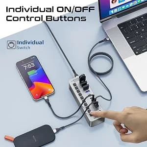 موزع USB-C متعدد المنافذ برجي 14 في 1 Promate GegaTower-60W بقدرة 60 واط - Image 11