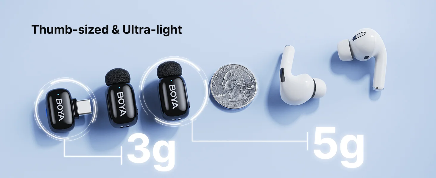 Boya Mini-23 Wireless Lavalier Microphone with USB-C Receiver, 2 Transmitters - Thumbnail 11