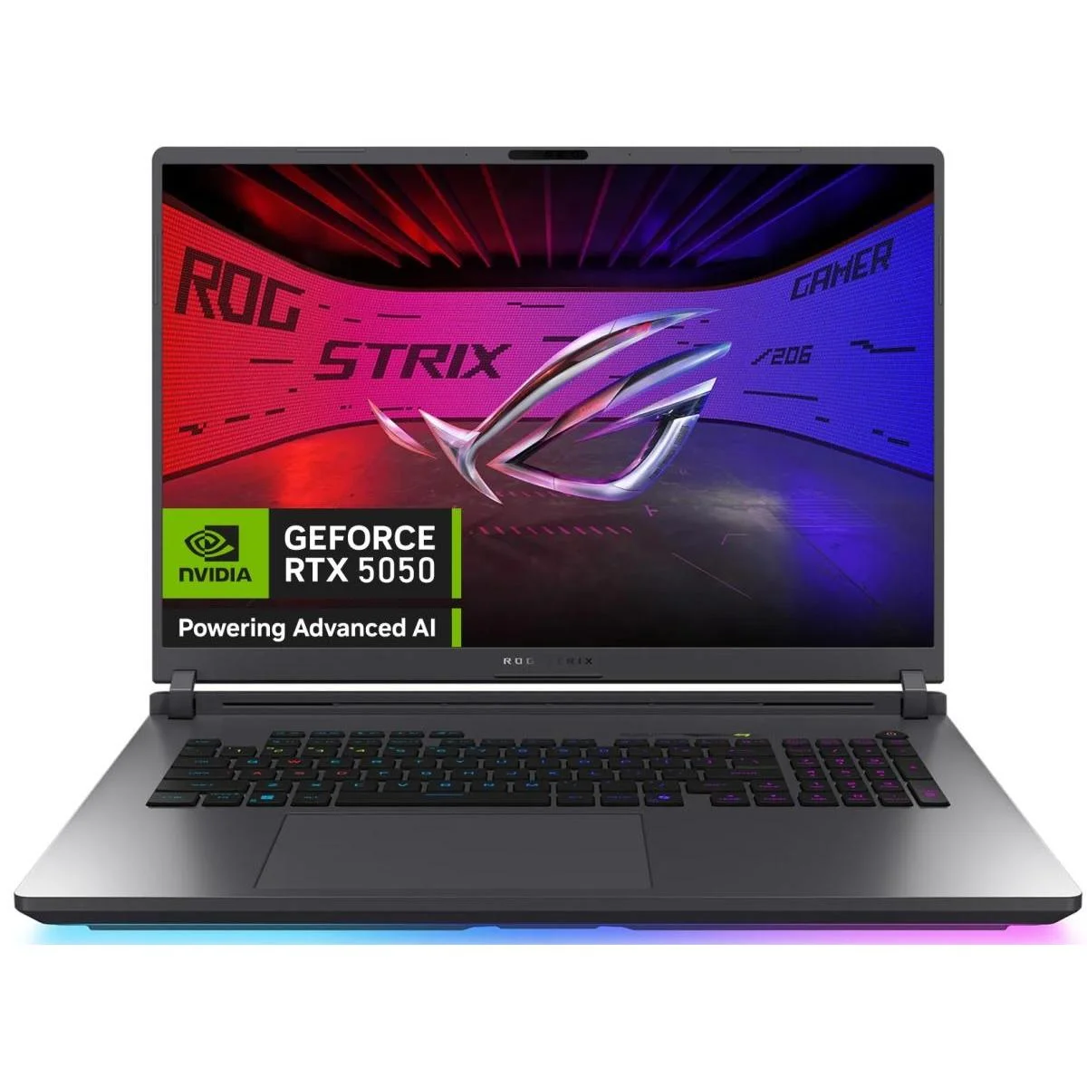 لابتوب ألعاب Asus ROG Strix G18 بشاشة 18 إنش FHD+ 144 هرتز، Core i7-14650HX، RTX 5050، رام 16GB، SSD 512GB، Eclipse Gray
