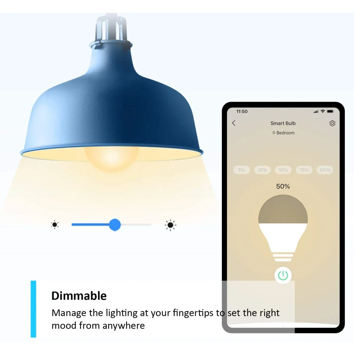 TP-LINK Tapo L510E Smart Wi‑Fi Light Bulb 800 Lumens 60W Equivalent 2700K Dimmable Soft Warm White - Image 2