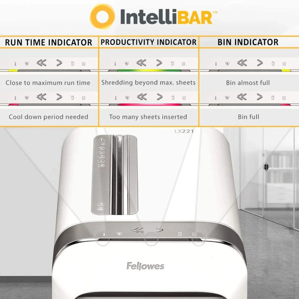 آلة فرم الورق Fellowes Powershred LX221 بتقطيع دقيق، 20 ورقة، مقاومة للانحشار بنسبة 100% - Image 5