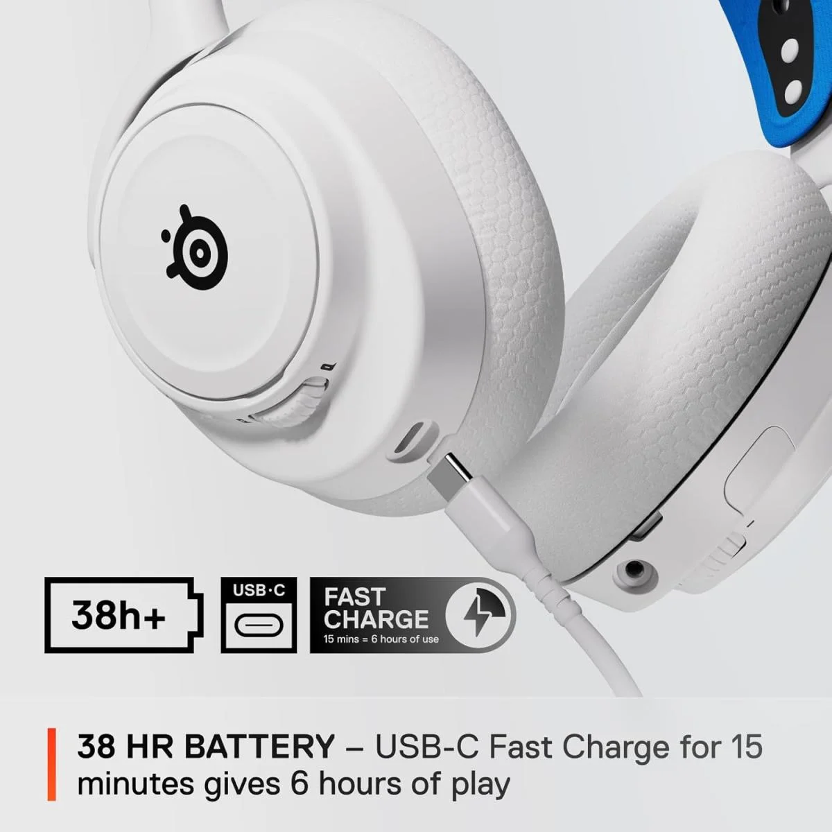 سماعة ألعاب SteelSeries Arctis Nova 7P لاسلكية باللون الأبيض مع صوت محيطي 7.1 - Image 3