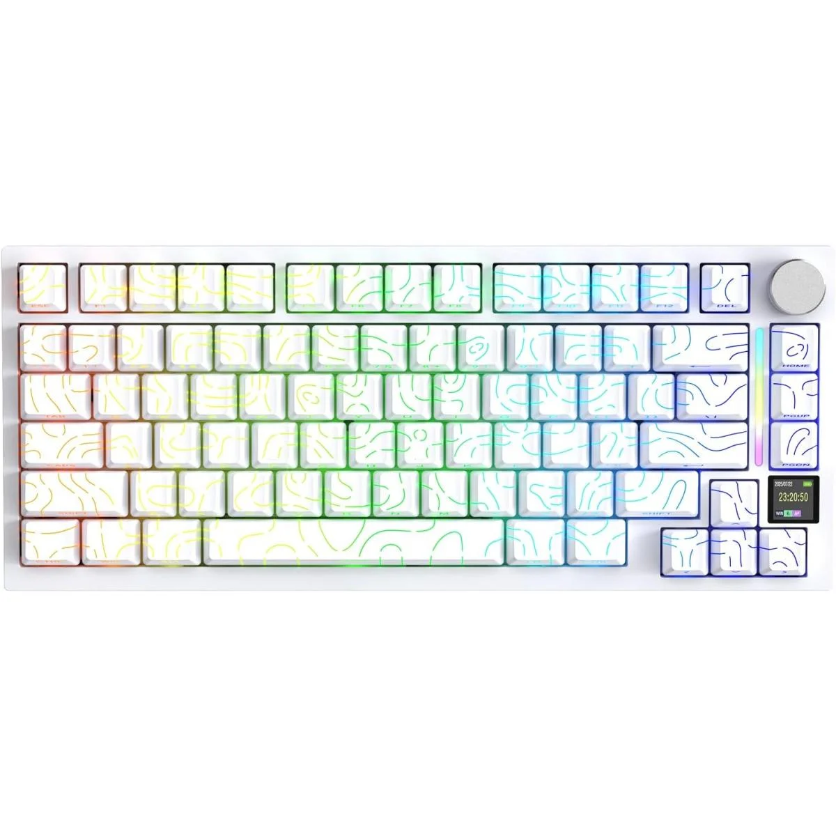 لوحة مفاتيح ألعاب ميكانيكية ATTACK SHARK X820 Ultra لاسلكية 75% لون White Contour